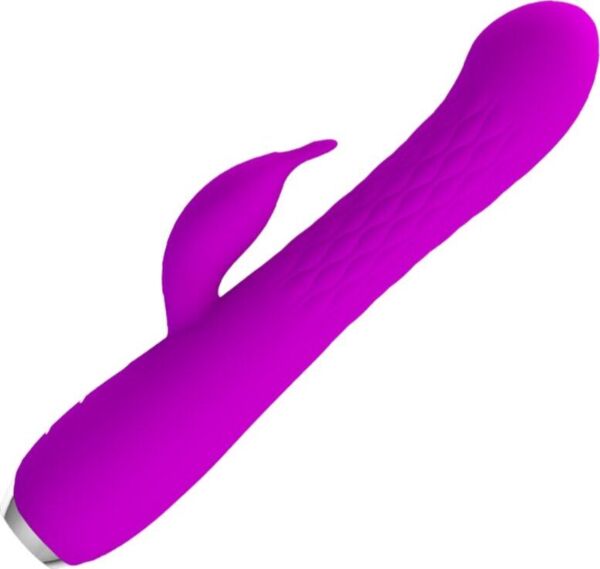 Vibrador rabbit Pretty Love BI-014692 roxo, com eixo canelado e braço de coelhinho