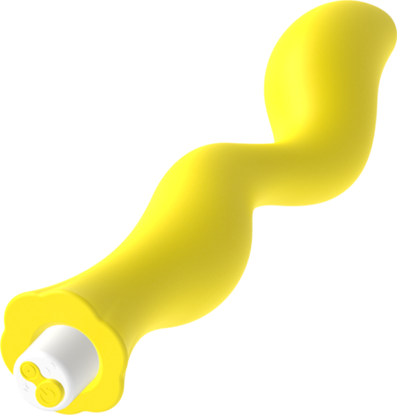 Vibrador de ponto G G-SPOT Gavyn amarelo, com ponta curva