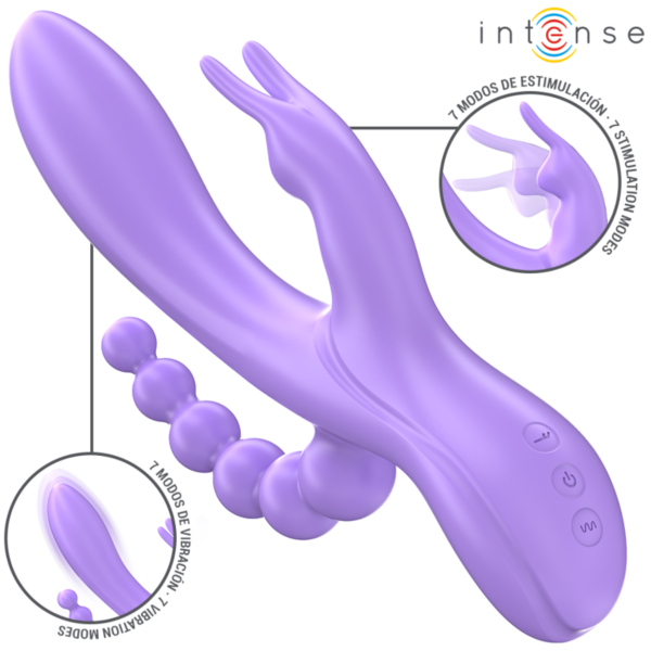 Vibrador Intense Miko, tipo rabbit com braço anal adicional