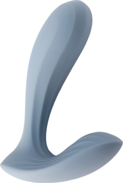 Vibrador SVAKOM Erica na cor Dusty Blue, em forma de L
