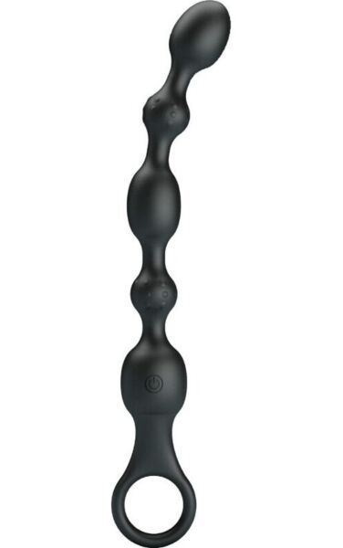 Bolas anais vibratórias Pretty Love BI-040142, em preto, com a sua pega