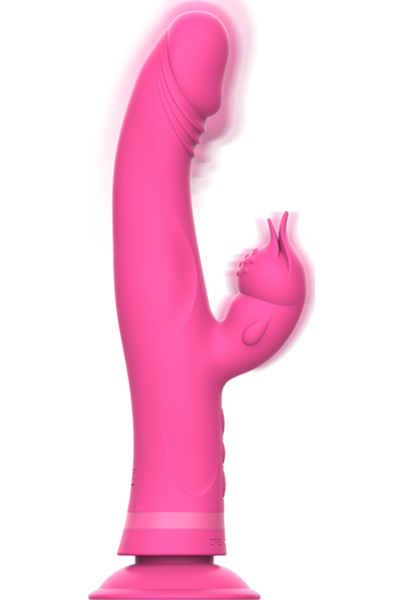 Vibrador rabbit Intense Julio com o braço para o clitóris e a ventosa na base