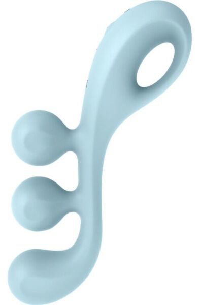 Vibrador Satisfyer Tri Ball 2 em azul, com as três bolas e a argola para o segurar