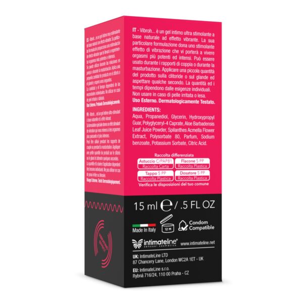 Frasco de gel estimulante IntimateLine Vibroh de 15 ml