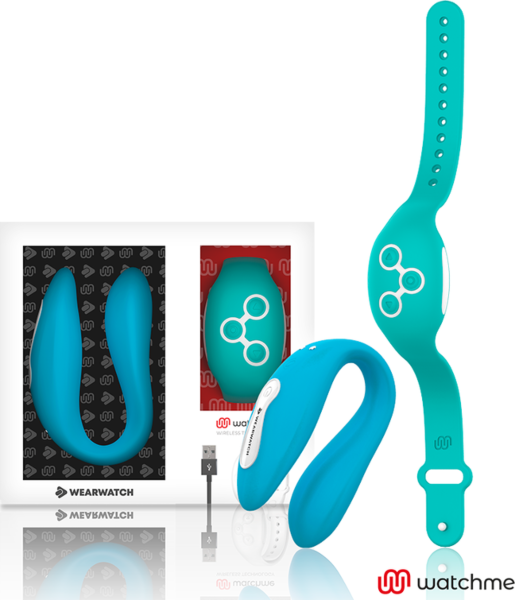 Vibrador para casais Wearwatch WatchMe Dual em forma de U, com o seu relógio WatchMe