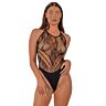 Body Lace LJ Floral Halter com decote ajustável