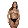 Bodystocking Lace Plus Size com padrão de rede