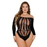 Bodysuit Lace Cut Out Back Plus Size