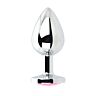 Butt Plug Toosh Metal Large com Pedra Decorativa Rosa