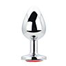 Butt Plug Toosh Silver Metal com Pedra Vermelha