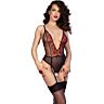 Body Crotchless Chilirose CR 4722 com Medias