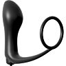 Ligue anel anal vibrador para pénis preto