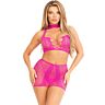 Top e Saia Leg Avenue Fucsia | Conjunto Sedutor