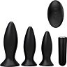 Pack de Plugs Anais S Pleasures Triplicity Black com Balita Vibradora