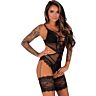 Body Livco Corsetti Hawain com malla e encaje