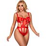 Bodystocking SUBBLIME Body Sexy Calado com Laço Vermelho
