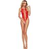 Bodystocking PASSION BS112 com encaje vermelho e conforto.