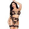 Set Lingerie Leg Avenue 89359 com Malla e Corações