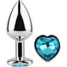 Plug Anal Metal Corazón Azul SECRETPLAY - 7 cm