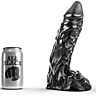 Dildo ALL BLACK 23 cm com veias pronunciadas