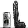 Dildo ALL BLACK 20 cm com aspecto semi-realista