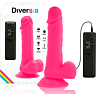 Dildo Diversia Rosa 20.5 cm com vibração e ventosa