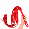 Látigo BDSM KINK - Red Short Handle Long Tail