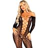 Bodystocking LEG AVENUE com padrão de cobra sem fundo