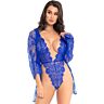Lencería Leg Avenue Teddy e Robe Azul M