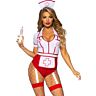 Fantasia de Enfermeira Sexy LEG AVENUE COSTUMES Vermelho/Branco S