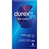Preservativos Durex Natural 6 unidades - forma Easy-On, transparentes e longos