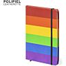 Caderno de notas Arco-íris multicolor 15 x 21 LGBT - Couro sintético e elástico de fixação