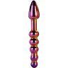 Dildo Anal de Vidro com Relevo Glamour - Vidro de Borosilicato Multicolorido - 18 cm