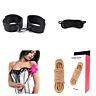 Kit de bondage suave para principiantes com algemas, venda, chibata e corda