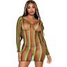 Minivestido Sexy Leg Avenue Rasta com Mangas Longas
