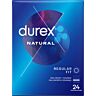 Preservativos Durex Natural com forma easy on e aroma Zeus