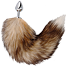 Plug Anal BDSM DARKNESS TAIL BUTT PLUG SILVER com Cauda Peluda