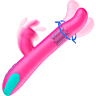 Vibrador Rabbit HAPPY LOKY Pluto com Rotação e Controle Remoto