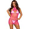 Vestido Sexy Leg Avenue Escote Halter Fucsia