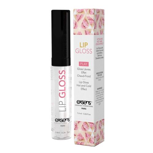 Brilho Labial Exsens Hot Kiss Morango 7ml Efeito Frio-Calor