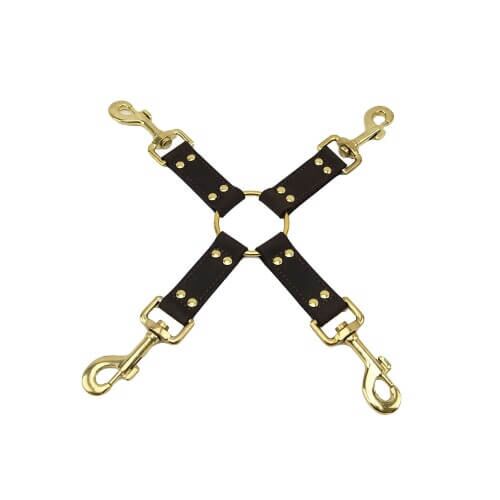 Restrições Bound Nubuck Leather 4 Way Hog Tie