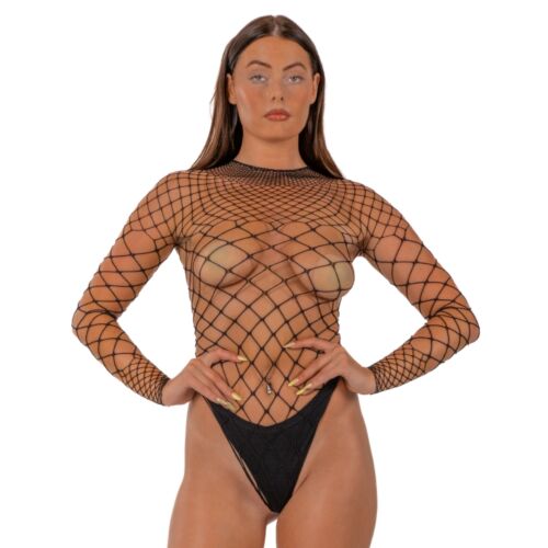 Body Lace LJ com design em rede provocante