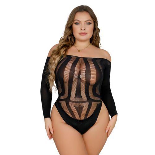 Bodysuit Lace Cut Out Back Plus Size