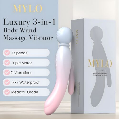 Vibrador MYLO 3-in-1 Body Wand Massager com 3 Motores