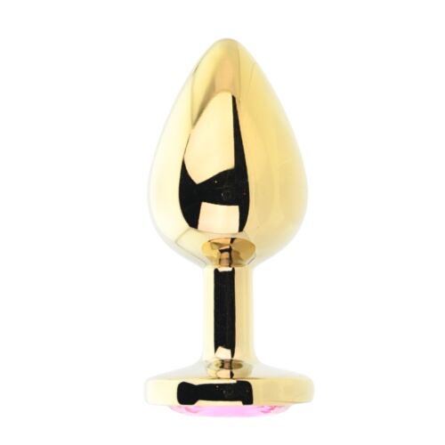 Butt Plug Toosh Metal Large com Pedra Decorativa Rosa