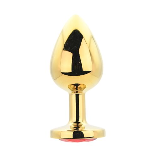 Butt Plug Toosh Metal Large com Pedra Decorativa Rojo