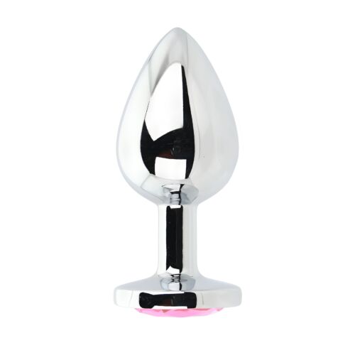 Butt Plug Toosh Metal Large com Pedra Decorativa Rosa