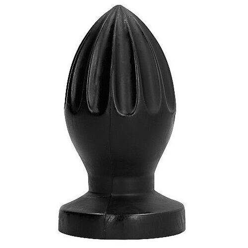 Plug Anal ALL BLACK 12 CM com textura suave e ranuras