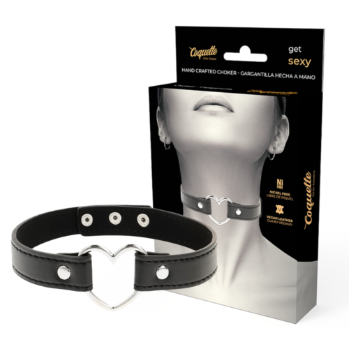Collar de Bondage Coquette Chic Desire em Couro Vegano