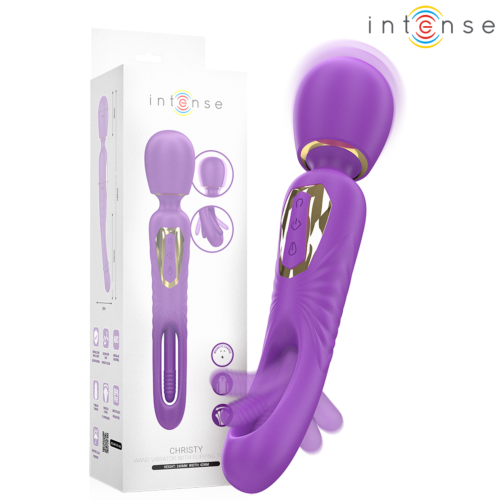 Vibrador Wand INTENSE Christy com língua giratória e potente